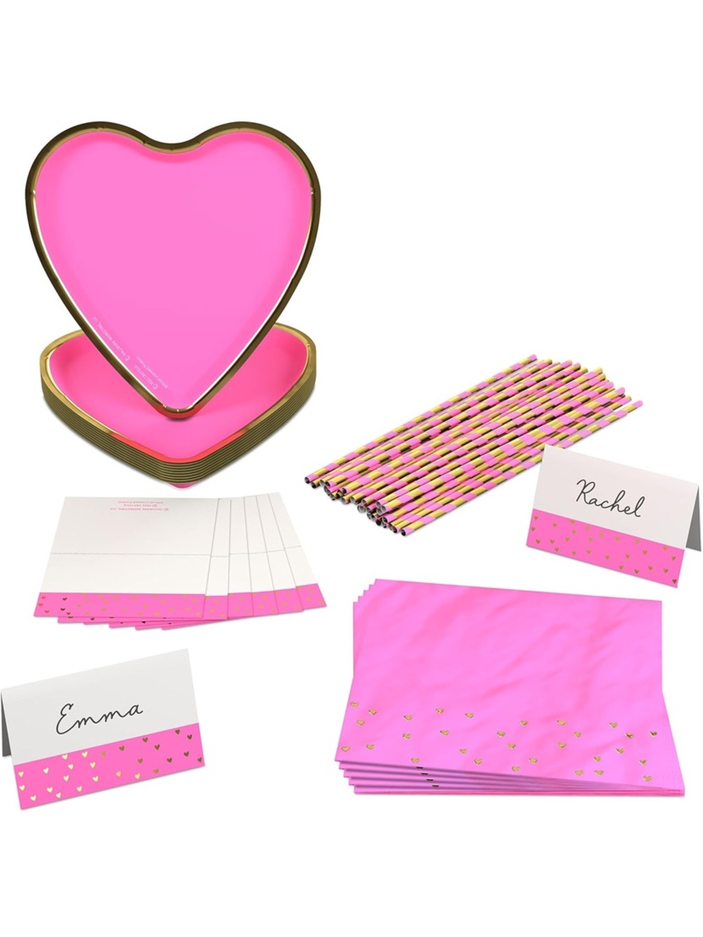 Hallmark Crayola Hallmark Color Pop Tickle Me Pink and Gold Heart Party Supplies